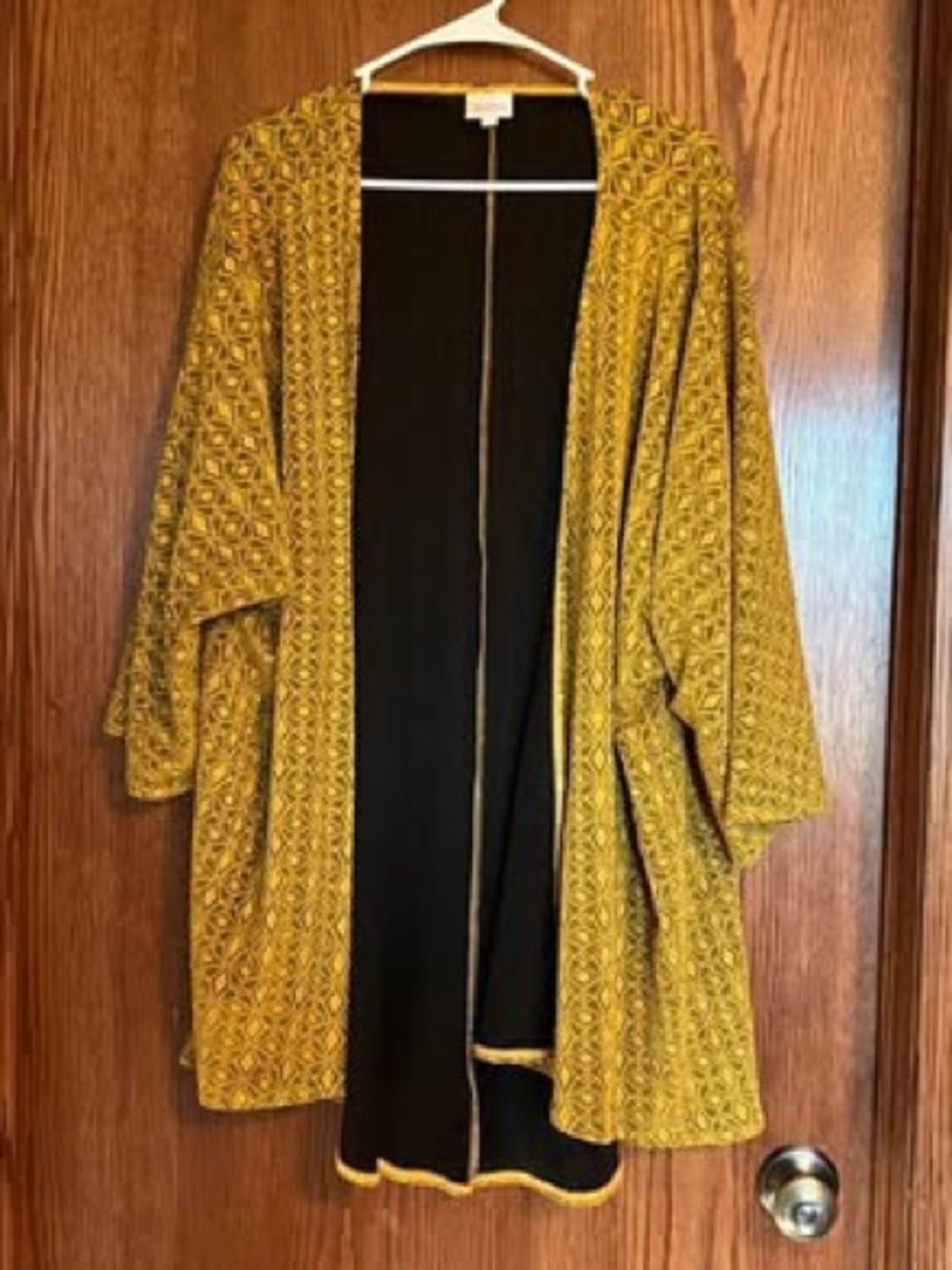 LuLaRoe Yellow Patterned Open Cardigan